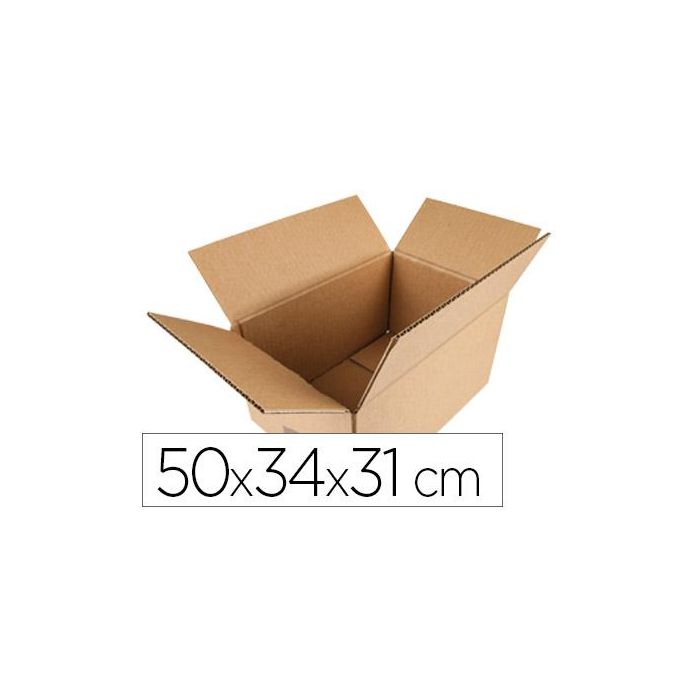 Caja Para Embalar Q-Connect Americana Carton Reciclado Canal Simple 5 mm Color Kraft 500x340x310 mm 20 unidades