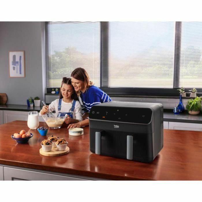 Beko FRL5388B Freidora de Aire Caliente Multifunción con Doble Cubeta 8.5L (2x 4.5L) para 2kg Patatas Fritas 2400W Negra 5 Beko FRL5388B Freidora de Aire Caliente Multifunción con Doble Cubeta 8.5L (2x 4.5L) para 2kg Patatas Fritas 2400W Negra 5