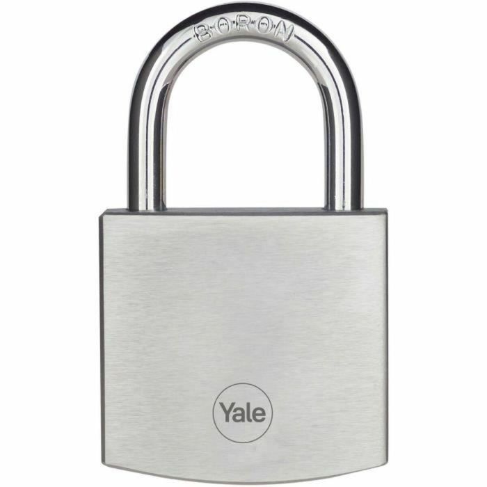 Yale Y120DB/50/127/1 Candado de latón cromado 50 mm con alta resistencia a la intemperie y 3 llaves reversibles