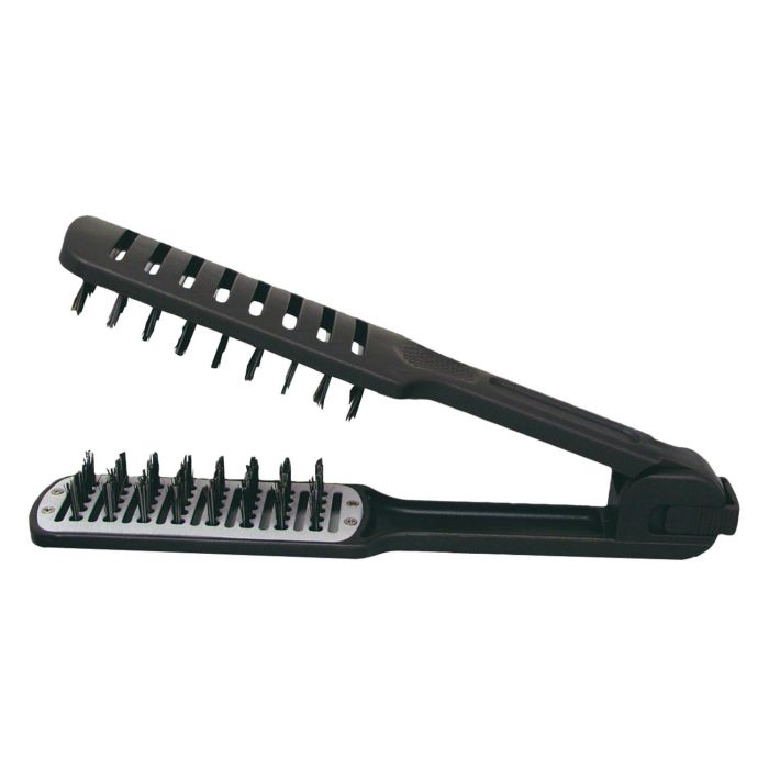 EUROSTIL Cepillo Alisado Secador Doble Jabalí Negro