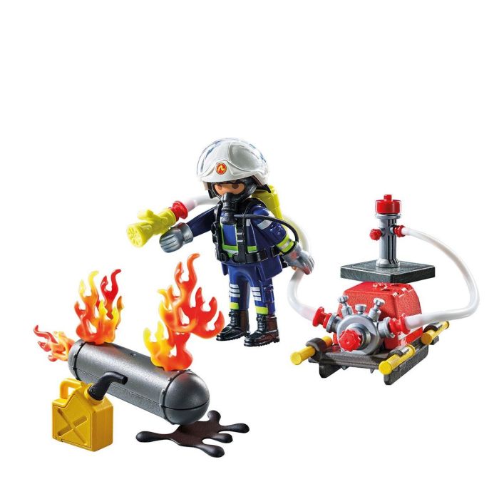 Playmobil Bombero Con Bomba De Agua Action Heroes 71826 Juguete +4 Años 1