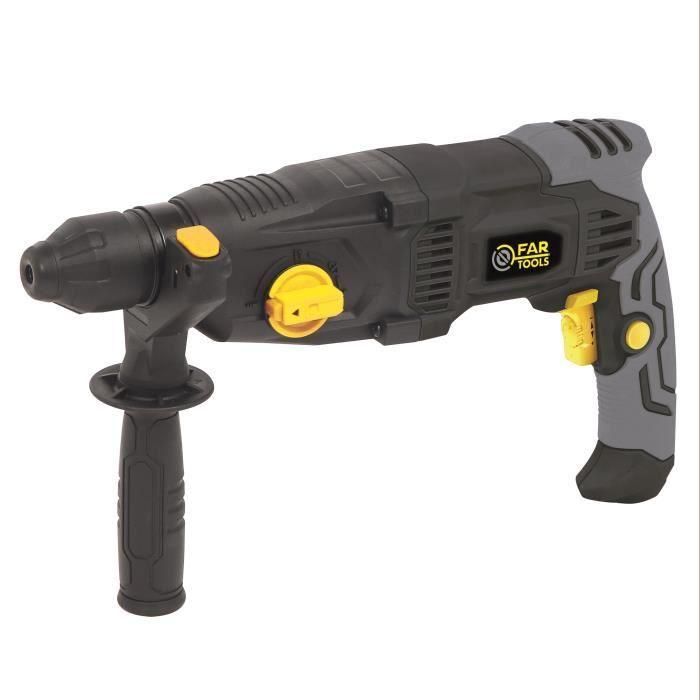 Fartools Martillo perforador 1050W 3J, 4 funciones, incluye 3 brocas (8/10/12mm), 2 cinceles, portabrocas 13mm y estuche. Fartools Martillo perforador 1050W 3J, 4 funciones, incluye 3 brocas (8/10/12mm), 2 cinceles, portabrocas 13mm y estuche.