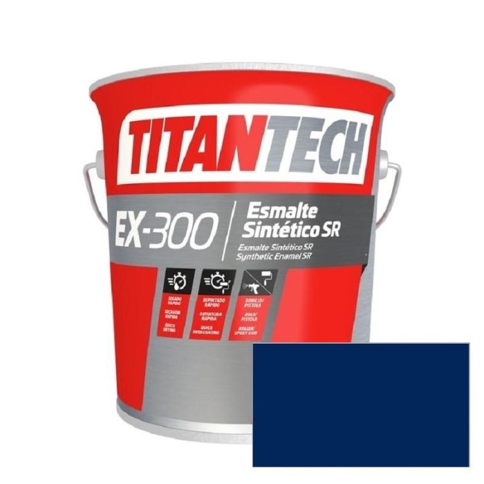 TITAN EX300 Esmalte S/R Industrial Azul Cobalto RAL 5013 para Acero 4 Litros