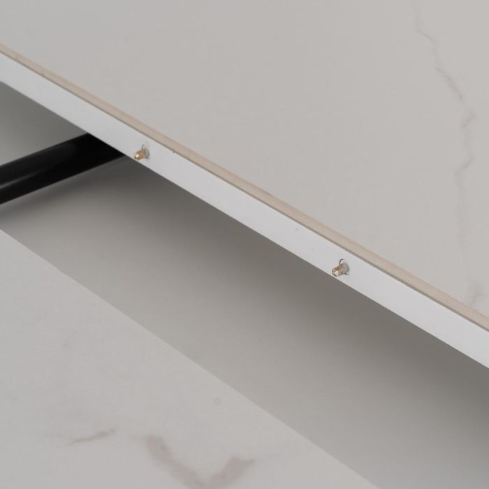 Mesa Extensible Blanco-Negro 120 X 120 X 75 cm