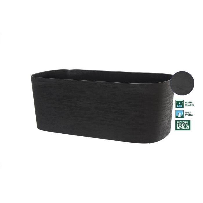 Jardinera + reserva de agua - GARDEN ID Respect - Negro-Anth 50 x 17 cm - 100% residuos domésticos - 100% reciclable - Superficie estructurada 1 Jardinera + reserva de agua - GARDEN ID Respect - Negro-Anth 50 x 17 cm - 100% residuos domésticos - 100% reciclable - Superficie estructurada 1
