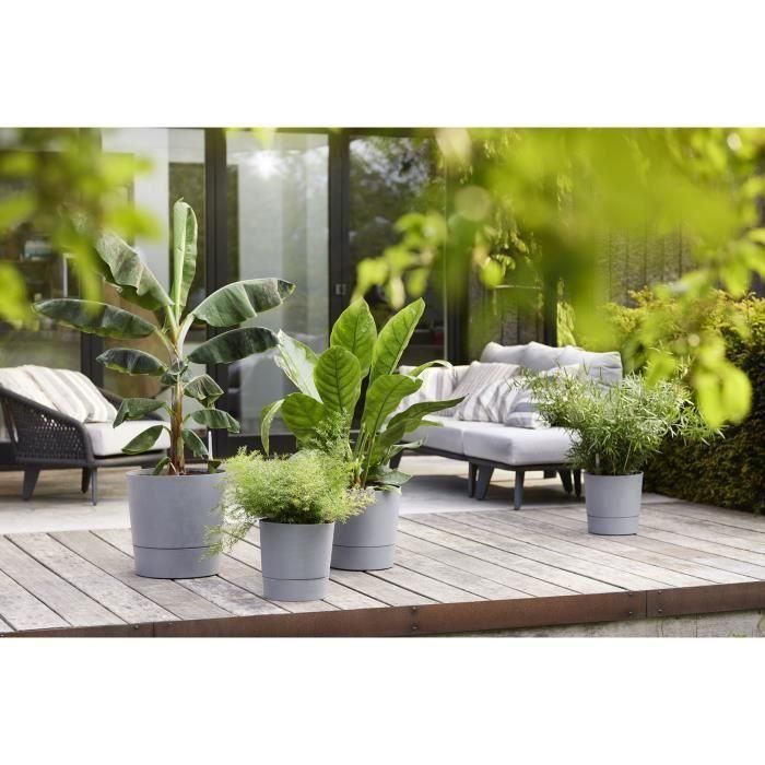 ELHO - Maceta - Greensense Aqua Care Round 30 - Cemento ligero - Interior/exterior - Ø 29,5 x H 29,1 cm 1 ELHO - Maceta - Greensense Aqua Care Round 30 - Cemento ligero - Interior/exterior - Ø 29,5 x H 29,1 cm 1