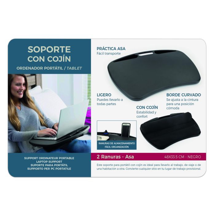 Confortime Soporte Plástico Portátil Cojín, Dimensiones: 47.8 cm (Largo) x 33.6 cm (Ancho) x 6.3 cm (Alto) (6 Unidades)