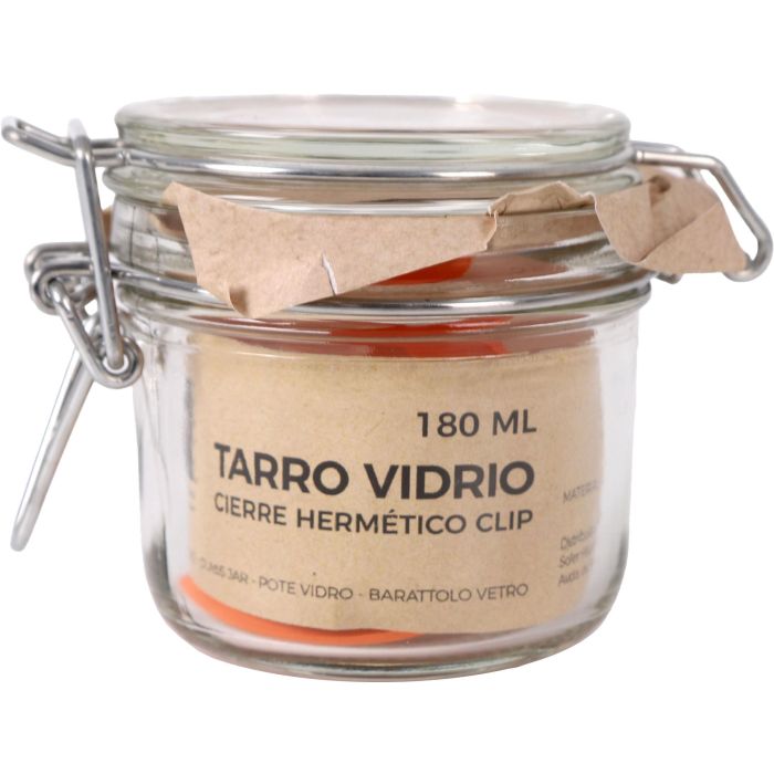Tarro Hermético de Vidrio Clip 180 ml - La Mediterranea (36 Unidades) 1 Tarro Hermético de Vidrio Clip 180 ml - La Mediterranea (36 Unidades) 1