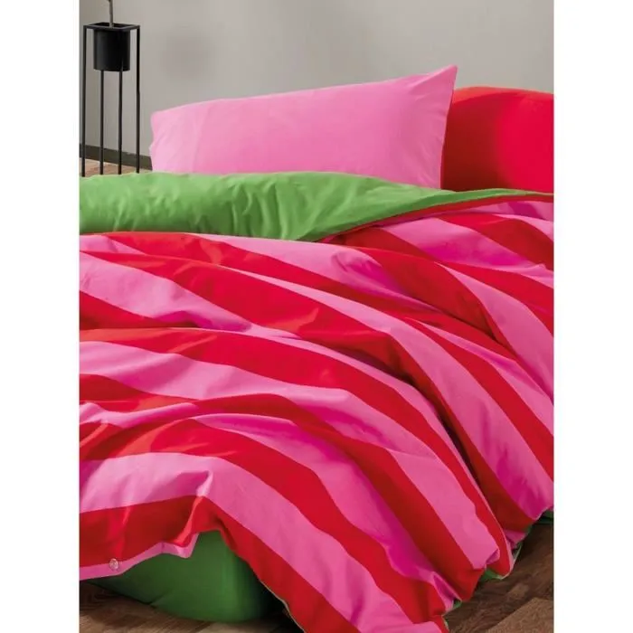 Juego de Cama 220x240 cm + 2 Fundas de Almohada 60x60 cm 100% Algodón Rosa ASI8684283036165 3