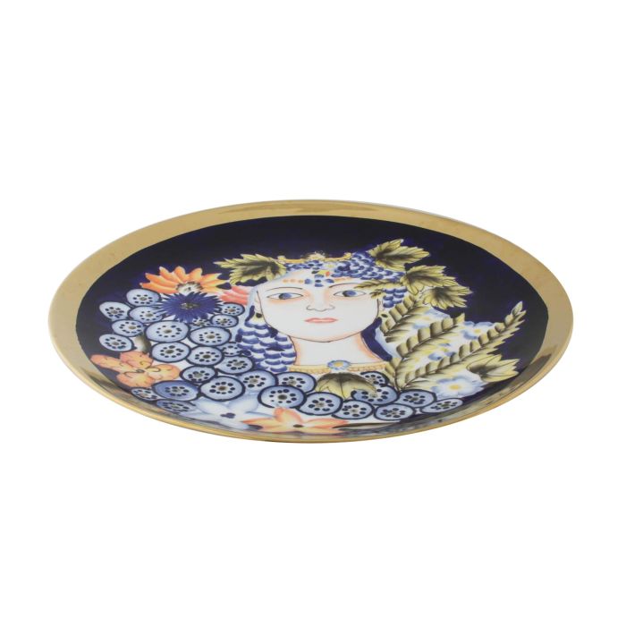 DKD Home Decor Centro de Mesa Margot Shabby Porcelana Multicolor Azul 42x42x4 cm 4