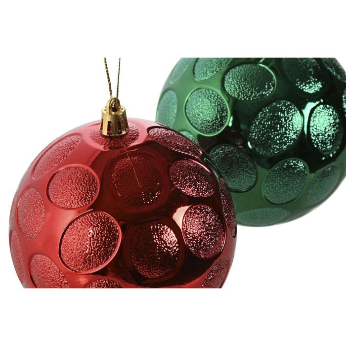 Bola Decoracion Navidad Tradicional DKD Home Decor Rojo Verde 10 x 30 x 20 cm Set de 6 (2 Unidades) 2