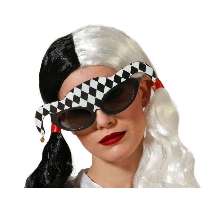 Gafas Arlequín Diseño Ajedrezado Con Cascabel Unisex