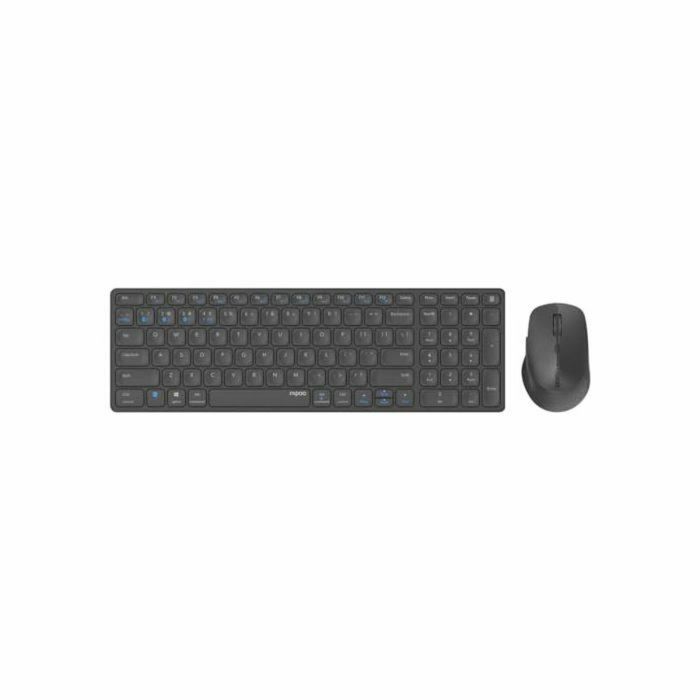 Rapoo 9700M Conjunto de Teclado y Ratón Inalámbrico AZERTY Ultrafino Negro RAP1739085576523 Rapoo 9700M Conjunto de Teclado y Ratón Inalámbrico AZERTY Ultrafino Negro RAP1739085576523
