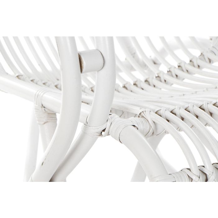 DKD Home Decor Butaca Balines Blanco Ratán Hecho a mano 85 x 85 x 75 cm 3