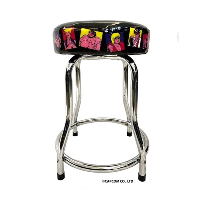 Arcade1Up Taburete Street Fighter Ajustable 21.5-29.5 Pulgadas Asiento Acolchado Marco Cromado 2