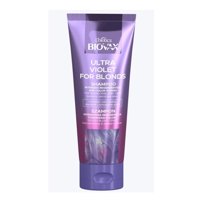 Biotica Biovax Ultra Violet Champú Matizador para Cabellos Rubios Mujer 200 ml