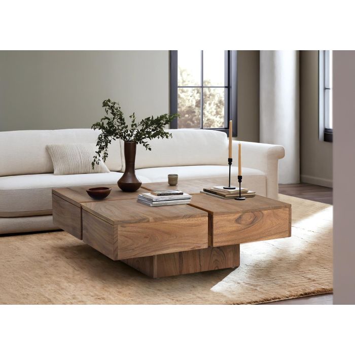 Giner y Colomer Mesa Centro Madera Acacia Natural 80x80 cm 4 Giner y Colomer Mesa Centro Madera Acacia Natural 80x80 cm 4