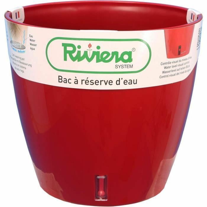 Riviera Depósito de Agua Redondo de 36 cm de Diámetro x 33 cm de Alto, Color Rojo