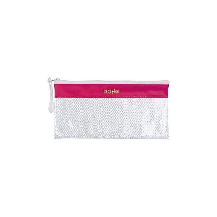 Portatodo Dohe Cremallera Apaisado Pvc Blanco/Rosa (Set de 12)
