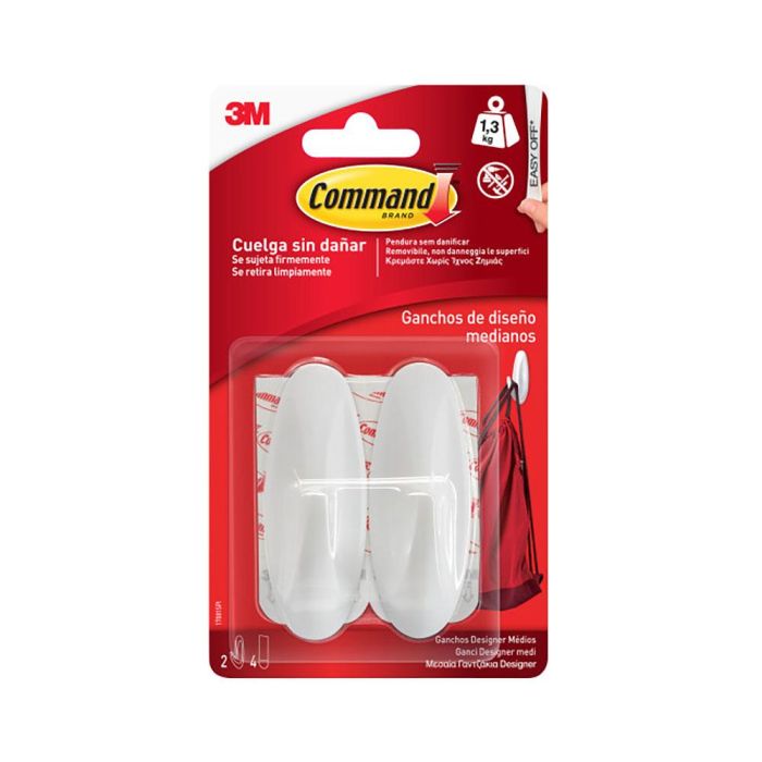 3M Command Blister 2 Ganchos Adhesivos Blanco Medianos Hasta 1,3kg 7100149663 1 3M Command Blister 2 Ganchos Adhesivos Blanco Medianos Hasta 1,3kg 7100149663 1