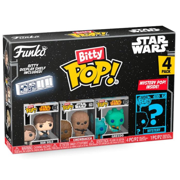 FUNKO Bitty POP! Star Wars Han Solo - Blister 4 Figuras Coleccionables con 1 Misteriosa Rara/Hiperrara