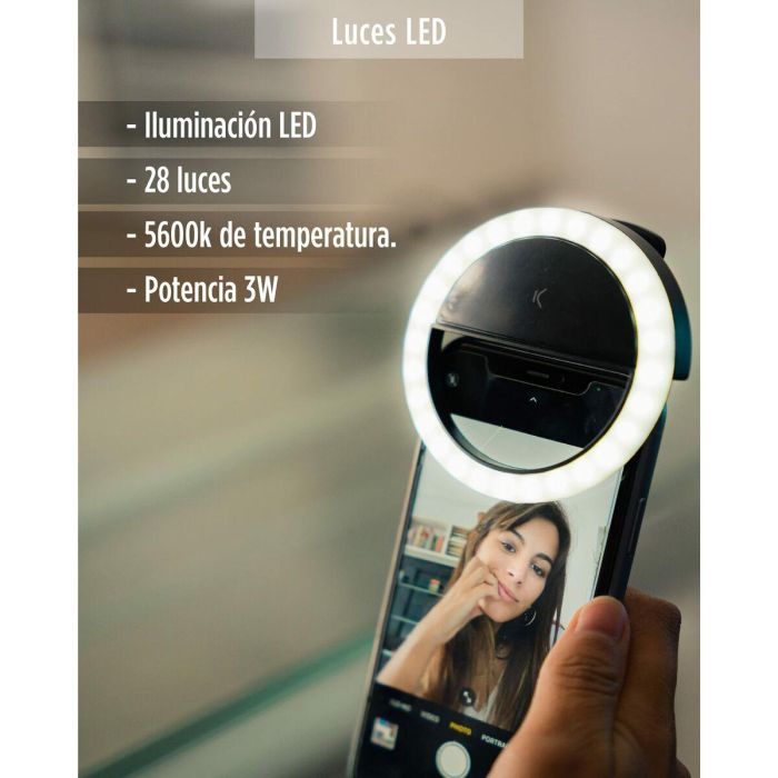 Aro de Luz para Selfie Recargable KSIX TP-8427542116006_BXYOUTBMINI_Vendor 3W 3 Aro de Luz para Selfie Recargable KSIX TP-8427542116006_BXYOUTBMINI_Vendor 3W 3