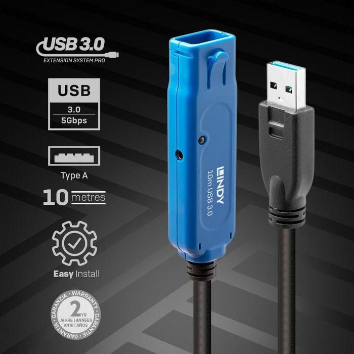 Lindy 43158 Cable Extensión Activa USB 3.0 Pro 8m SuperSpeed 5Gbps, Conectores Bloqueables para Sistema Modular 1 Lindy 43158 Cable Extensión Activa USB 3.0 Pro 8m SuperSpeed 5Gbps, Conectores Bloqueables para Sistema Modular 1