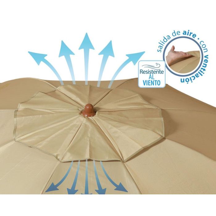 Atosa Sombrilla de Playa de Aluminio con UPF 50+, Orientable, 180 cm, Beige 5