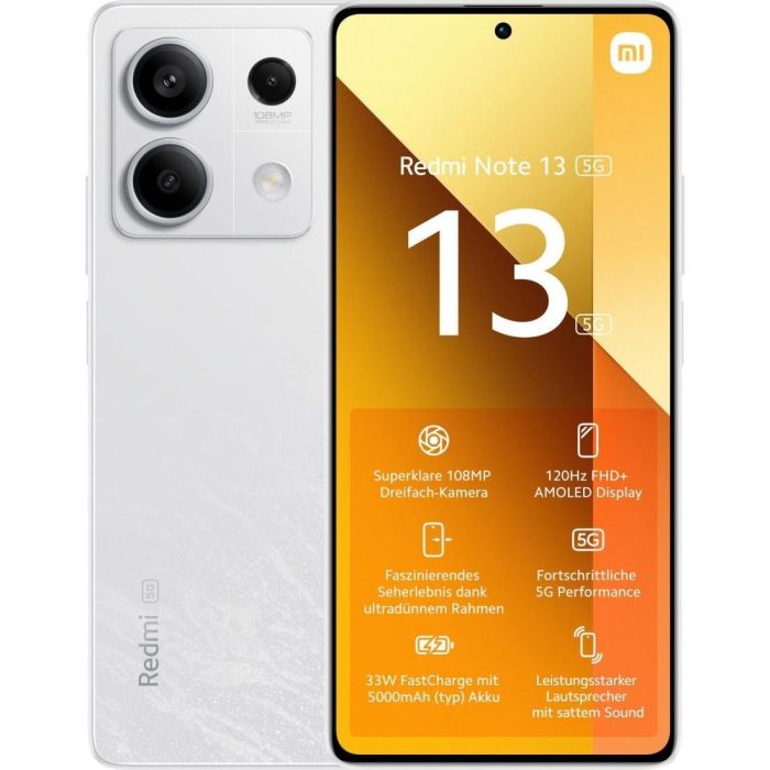 Xiaomi Redmi Note 13 5G Smartphone 128GB 6GB RAM 6.67" FHD+ AMOLED 120Hz Blanco Xiaomi Redmi Note 13 5G Smartphone 128GB 6GB RAM 6.67" FHD+ AMOLED 120Hz Blanco