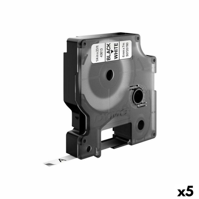 Cinta Laminada para Rotuladoras Dymo D1 43613 6 mm LabelManager™ Blanco Negro (5 Unidades) Cinta Laminada para Rotuladoras Dymo D1 43613 6 mm LabelManager™ Blanco Negro (5 Unidades)
