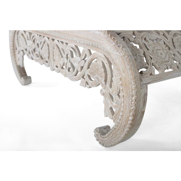 Giner y Colomer Mesa Centro Madera de Mango Blanco Decapé 20 cm 3