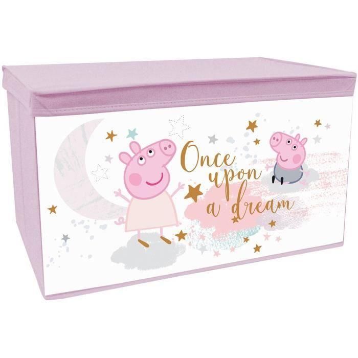 FUN HOUSE Caja de juguetes Peppa Pig - Plegable - 55,5 x 34,5 x 34 cm - Para niños FUN HOUSE Caja de juguetes Peppa Pig - Plegable - 55,5 x 34,5 x 34 cm - Para niños