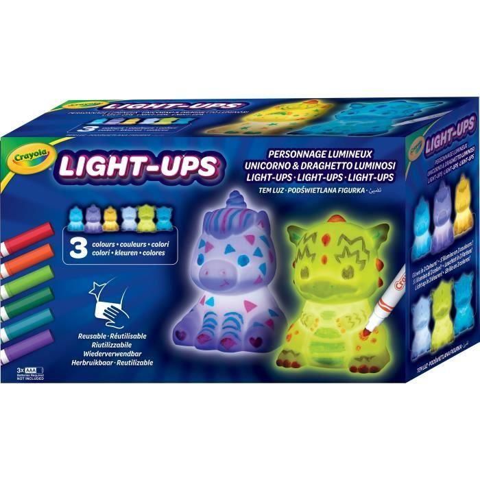 Crayola CRA0071662176396 - Personajes iluminados coloreables. Personaliza tu luz nocturna con marcadores. Niños 4 años+