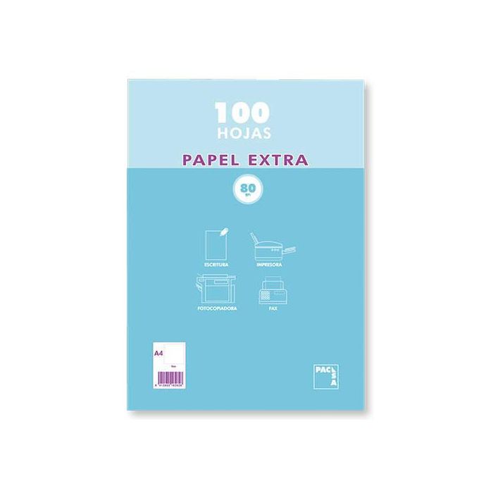 Pacsa Paquete Papel Extra 100H A4 80 gr Liso Sin Taladros Retractilado Blanco