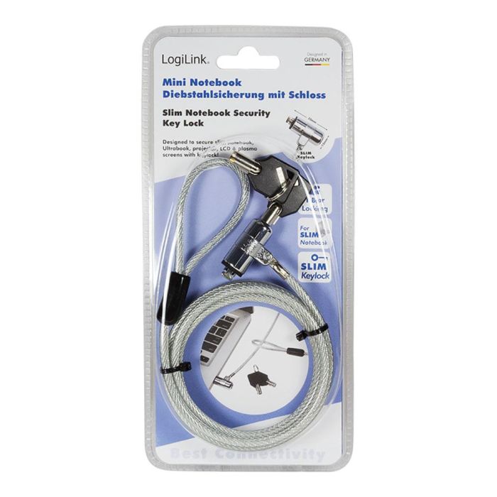 Logilink Cable antirrobo para portátil con cerradura de 2 llaves y cable de acero de 1.5 metros 3 Logilink Cable antirrobo para portátil con cerradura de 2 llaves y cable de acero de 1.5 metros 3