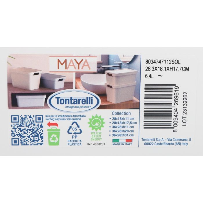 Caja de Almacenaje Maya Blanca 6.4L con Tapa - Inde (12 Unidades) 2 Caja de Almacenaje Maya Blanca 6.4L con Tapa - Inde (12 Unidades) 2