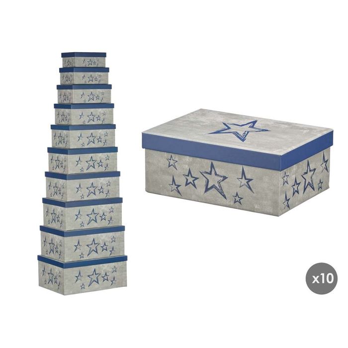 Caja Decorativa Pincello 66 Azul Cartón (2 Unidades) 1