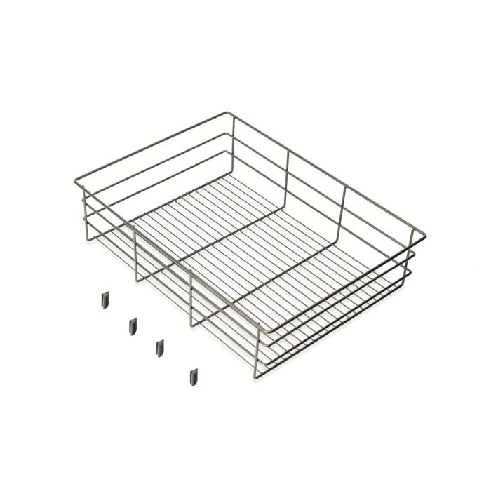 Emuca Cajón de alambre para armarios y vestidores Quartz, 540mm (M70), Acero, Titanio
