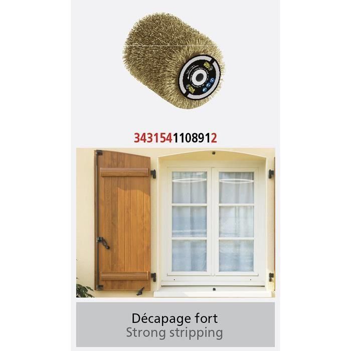 Fartools Cepillo de alambre de latón 0.3mm Ø80mm L 100mm para pelar y desengrasar madera, metal, piedra. Compatible con Renovador REX80. 2