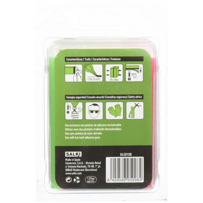 Barras de cola termofusible Salki 430108 Multicolor Decoración Flúor Ø 12 x 95 mm 125 g (12 Unidades) 1 Barras de cola termofusible Salki 430108 Multicolor Decoración Flúor Ø 12 x 95 mm 125 g (12 Unidades) 1