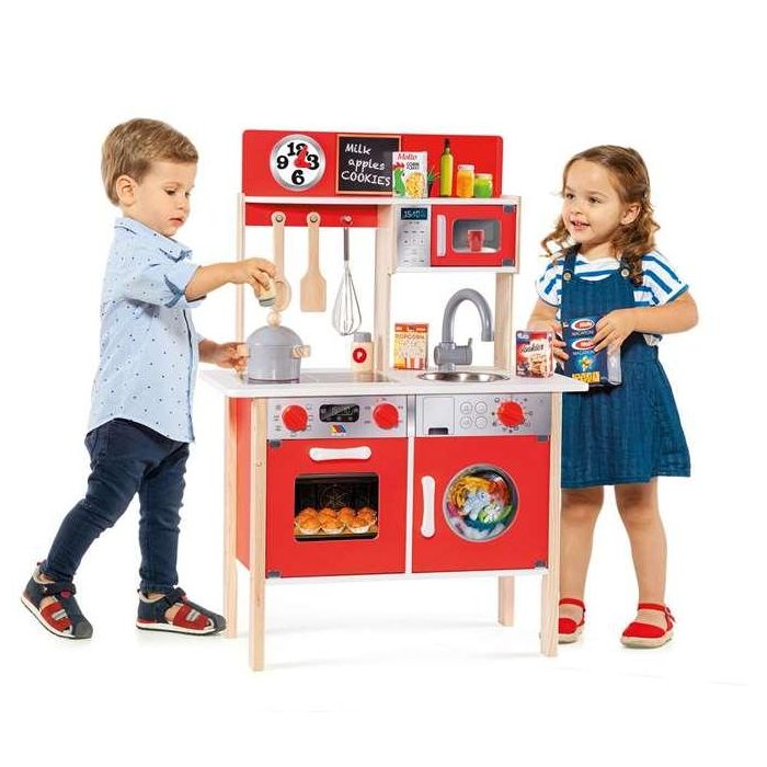 Cocina de madera roja con 10 accesorios 85,5x30x60 cm 8 Cocina de madera roja con 10 accesorios 85,5x30x60 cm 8