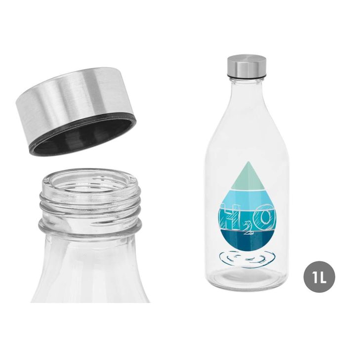 Botella Tapon Acero H2O 1000Ml Vivalto 9X25CM (12 Unidades) Botella Tapon Acero H2O 1000Ml Vivalto 9X25CM (12 Unidades)