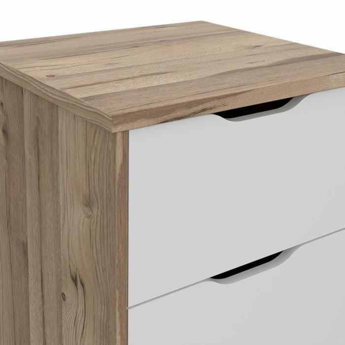 VANKKA Cómoda con 4 cajones - Decoración de roble y blanco - L 45 x P 42 x H 108 cm 3 VANKKA Cómoda con 4 cajones - Decoración de roble y blanco - L 45 x P 42 x H 108 cm 3