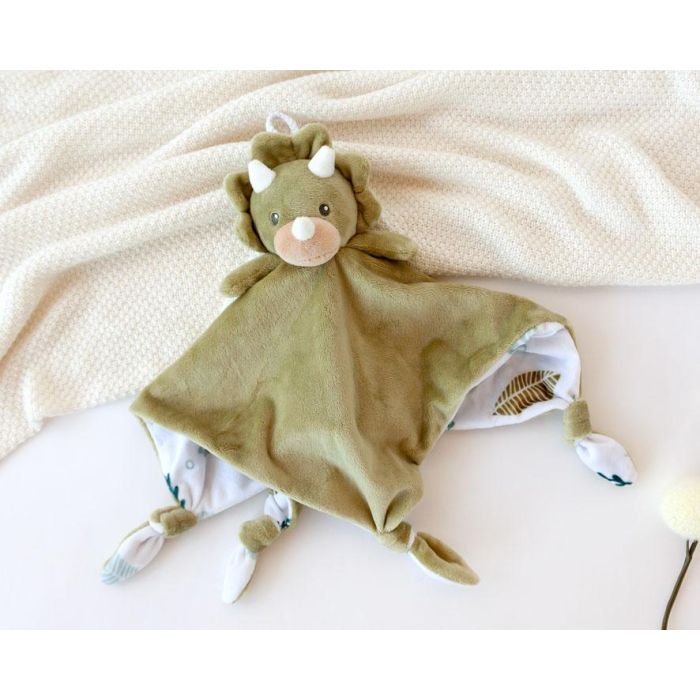 KioKids Doudou Dinosaurio Verde de Apego para Bebé Recién Nacido, Peluche Suave de Poliéster que Calma y Da Seguridad +0 meses