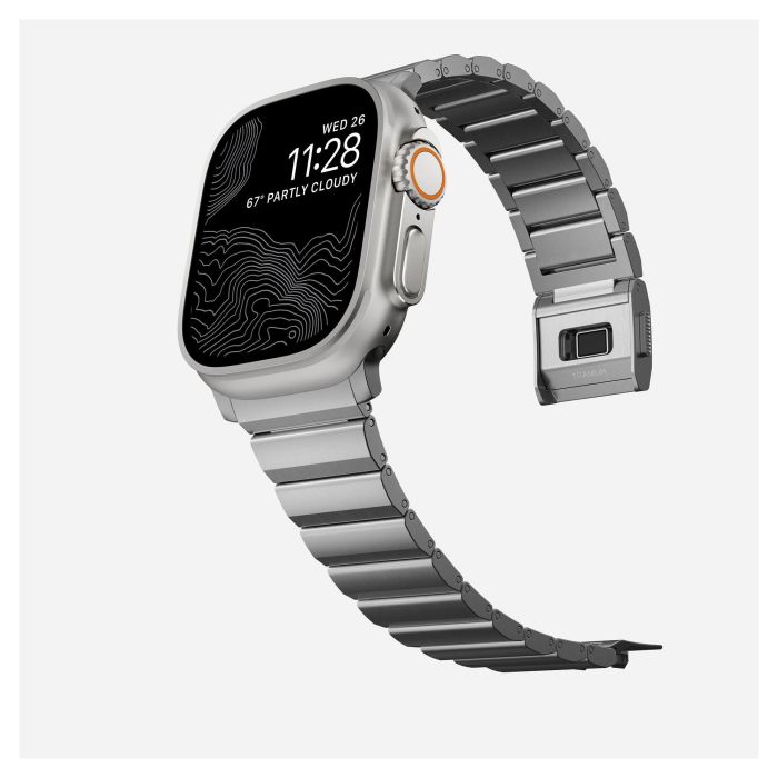 Nomad Strap Titanium Silver V2 - Banda de Correa de Titanio Ajustable para Apple Watch Ultra / Series 8/7/6/SE 42/44/45/49mm 7 Nomad Strap Titanium Silver V2 - Banda de Correa de Titanio Ajustable para Apple Watch Ultra / Series 8/7/6/SE 42/44/45/49mm 7