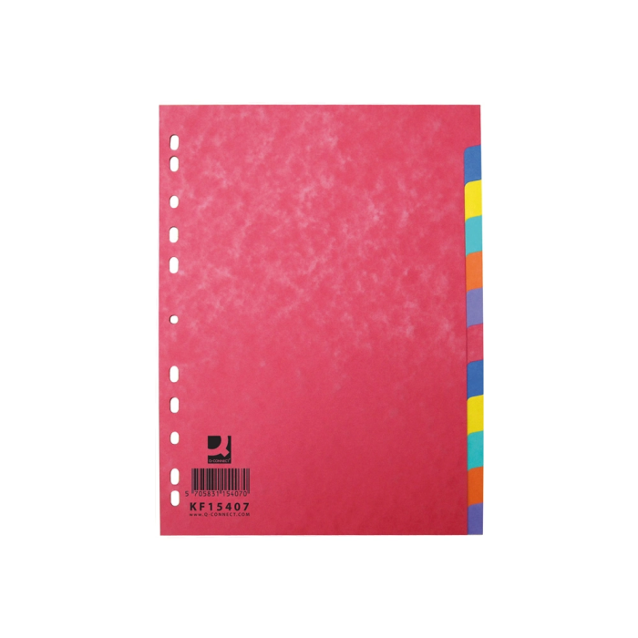 Q-connect Juego de 12 separadores DIN A4, Cartulina Brillo, Multitaladro 1 Q-connect Juego de 12 separadores DIN A4, Cartulina Brillo, Multitaladro 1