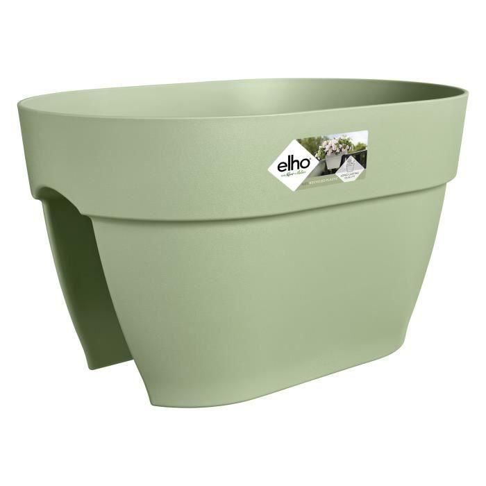 ELHO - Maceta - Vibia Campana Flower Bridge 40 - Verde Pistacho - Balcón exterior - L 26 x An 39 x Al 22 cm ELHO - Maceta - Vibia Campana Flower Bridge 40 - Verde Pistacho - Balcón exterior - L 26 x An 39 x Al 22 cm
