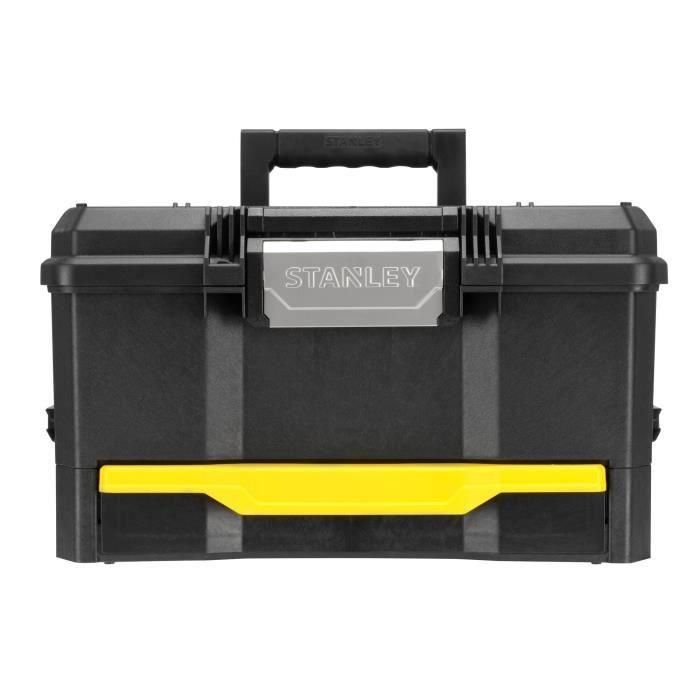Stanley Caja de herramientas 48 cm, pestillo táctil Touchlatch para una mano, cajón profundo y bandeja, polipropileno