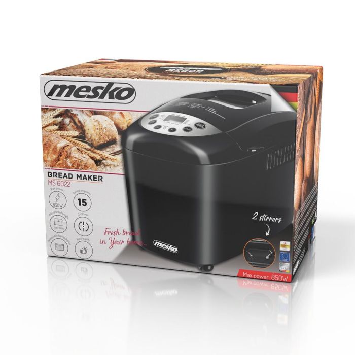 Mesko Panificadora MS 6022 850W con Agitador Doble y Contenedor Extraíble 15 Programas 2 Mesko Panificadora MS 6022 850W con Agitador Doble y Contenedor Extraíble 15 Programas 2