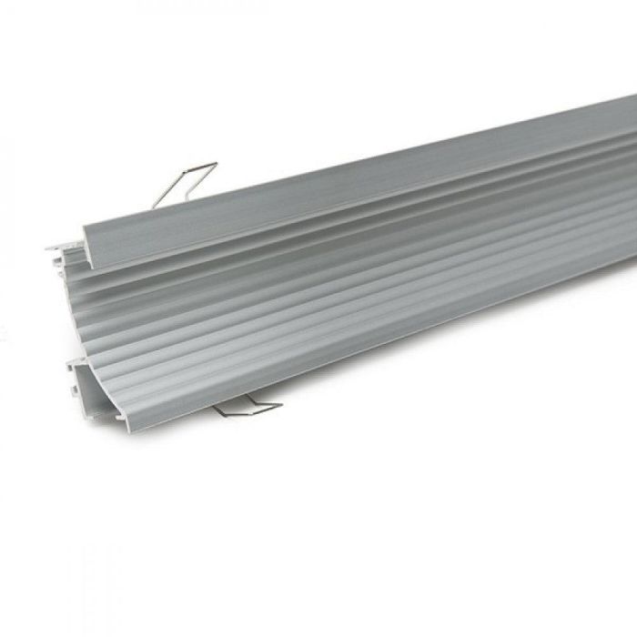 Perfíl Aluminio para Tira LED Instalación Escaleras - Difusor Opal  x 1M 1